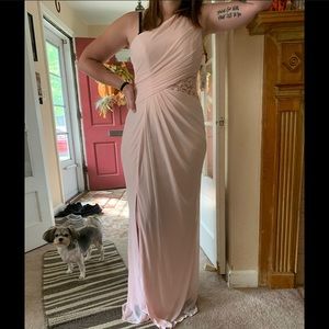 Pale pink David’s Bridal bridesmaid dress. Size 10